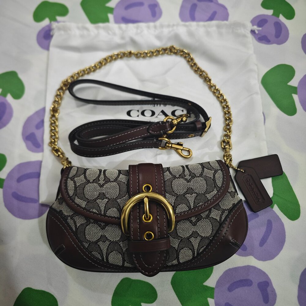 Coach Monogram Canvas Chain Bag - Picture 1 of 9